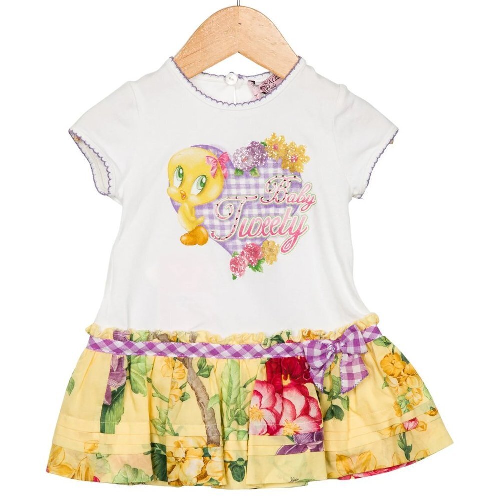 Monnalisa Girls' Floral Crew Neck Dress w/ Tags‎ Size: 3-6M